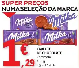 E.Leclerc Tablete de chocolate caramelo promoção