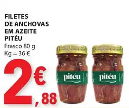 E.Leclerc Filetes de anchovas em azeite pitéu frasco promoção