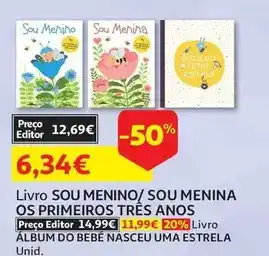 Auchan Sou menino - livro os primeiros tres anos promoção