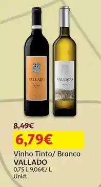 Auchan Vallado - vinho tinto :douro 0.75 l promoção