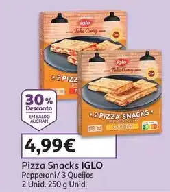 Auchan Iglo - pizza snacks:pepperoni 2un 250g promoção