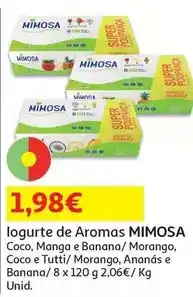 Auchan Mimosa - iogurte aroma:coco/manga/banana 8x120g promoção