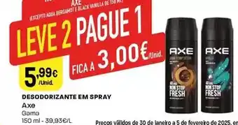 Intermarché Axe - desodorizante em spray promoção