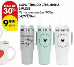 Pingo Doce Copo térmico c/palhinha smukee promoção