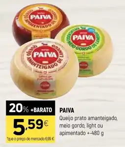 Coviran PAIVA Queijo prato amanteigado, meio gordo, light ou apimentado promoção