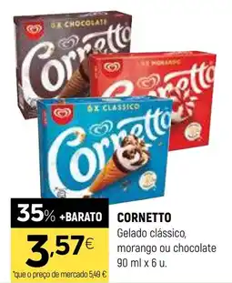 Coviran Cornetto Gelado clássico, morango ou chocolate promoção