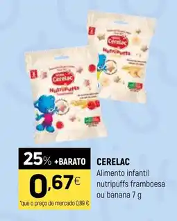 Coviran Cerelac Alimento infantil nutripuffs framboesa ou banana promoção