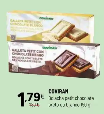 Coviran COVIRAN Bolacha petit chocolate preto ou branco promoção