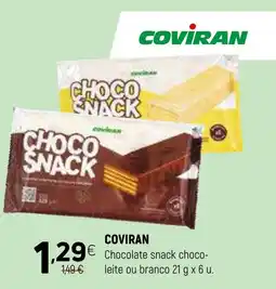 Coviran COVIRAN Chocolate snack choco- leite ou branco promoção