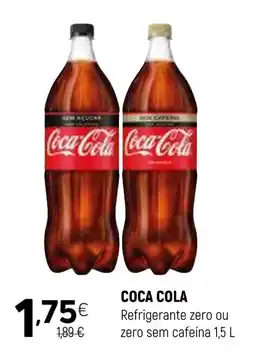 Coviran COCA COLA Refrigerante zero ou zero sem cafeína promoção