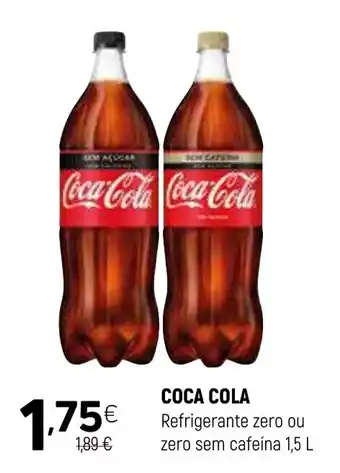 Coviran COCA COLA Refrigerante zero ou zero sem cafeína promoção