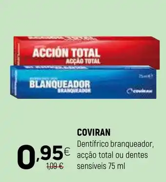 Coviran COVIRAN Dentifrico branqueador, acção total ou dentes sensíveis promoção