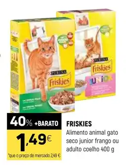 Coviran Friskies Alimento animal gato seco junior frango ou adulto coelho promoção