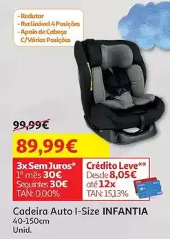 Auchan Infantia - cadeira auto i-size promoção