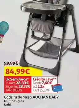 Auchan Auchan baby - cadeira de mesa promoção