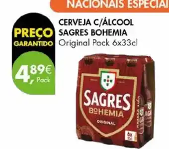 Pingo Doce Cerveja c/ Alcool Sagres Bohemia promoção