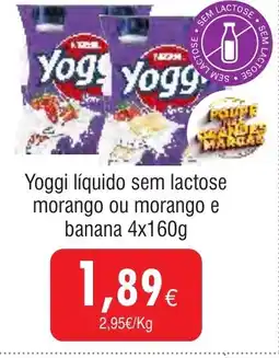 Froiz Yoggi líquido sem lactose morango ou morango e banana promoção