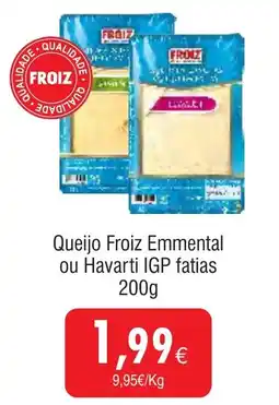 Froiz Queijo Froiz Emmental ou Havarti IGP fatias promoção