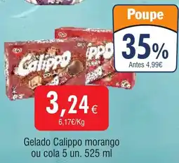 Froiz Gelado Calippo morango ou cola promoção