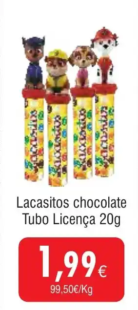 Froiz Lacasitos chocolate Tubo Licença promoção