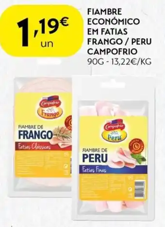 Spar Fiambre económico em fatias frango / peru campofrio promoção