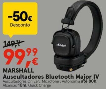 Worten Marshall Auscultadores Bluetooth Major IV promoção