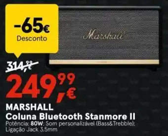 Worten Marshall Coluna Bluetooth Stanmore II promoção