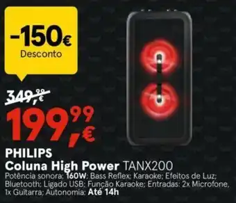 Worten Philips Coluna High Power TANX200 promoção