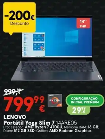 Worten Lenovo Portátil Yoga Slim 7 14ARE05 promoção