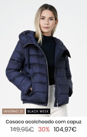 Decenio Casaco Acolchoado com Capuz Inverno 21/Black Week promoção
