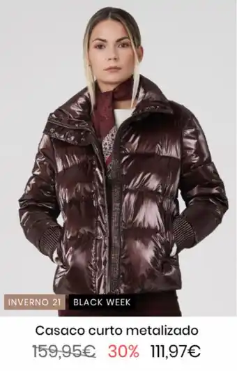 Decenio Casaco Curto Metalizado Inverno 21/Black Week promoção