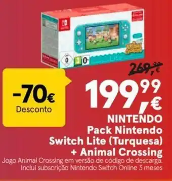 Worten Nintendo Pack Nintendo Switch Lite Turquesa + Animal Crossing promoção