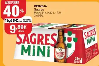 Intermarché Cerveja Sagres 24 x 0,20L promoção