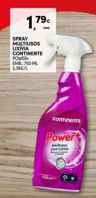 Continente Spray multiusos lixívia continente power+ promoção