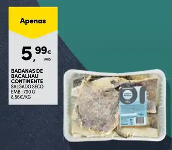 Continente Badanas de bacalhau continente salgado seco promoção