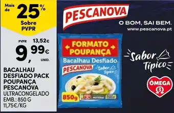 Continente Bacalhau desfiado pack poupança pescanova ultracongelado promoção