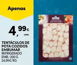 Continente Tentáculos de pota cozidos embumar refrigerado promoção