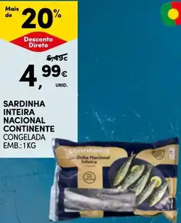 Continente Sardinha inteira nacional continente congelada promoção