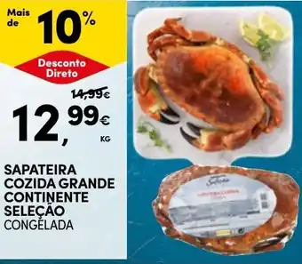 Continente Sapateira cozida grande continente seleçao congĕlada promoção