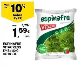 Continente Espinafre vitacress promoção