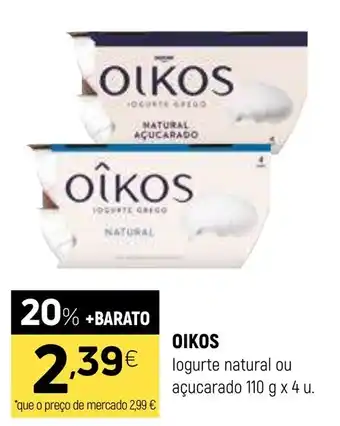 Coviran OIKOS logurte natural ou açucarado promoção