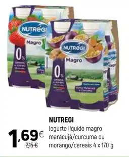 Coviran Nutregi logurte líquido magro maracujá/curcuma ou morango/cereais promoção