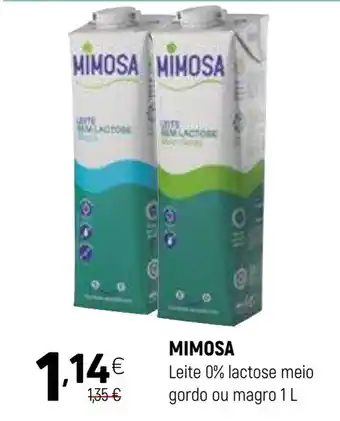 Coviran MIMOSA Leite 0% lactose meio gordo ou magro promoção