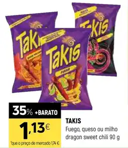 Coviran TAKIS Fuego, queso ou milho dragon sweet chili promoção