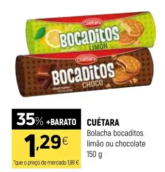 Coviran CUETARA Bolacha bocaditos limão ou chocolate promoção