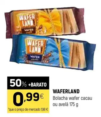 Coviran WAFERLAND Bolacha wafer cacau ou avelã promoção