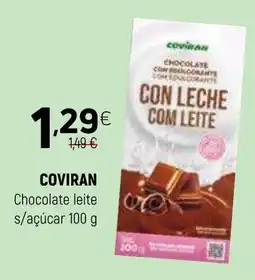 Coviran COVIRAN Chocolate leite s/açúcar promoção