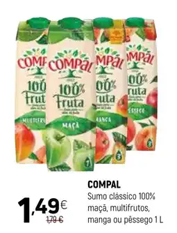 Coviran COMPAL Sumo clássico 100% maçã, multifrutos, manga ou pêssego promoção