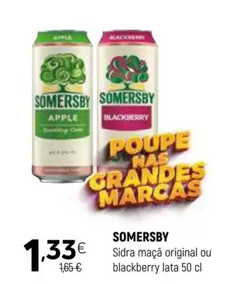 Coviran SOMERSBY Sidra maçã original ou blackberry lata promoção