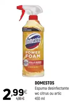 Coviran DOMESTOS Espuma desinfectante wc citrus ou artic promoção